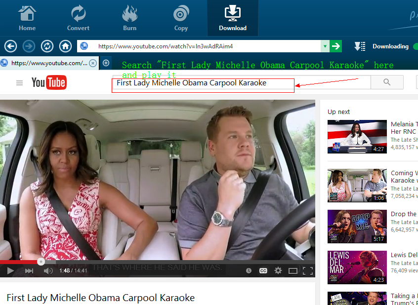 search First Lady Michelle Obama Carpool Karaoke here