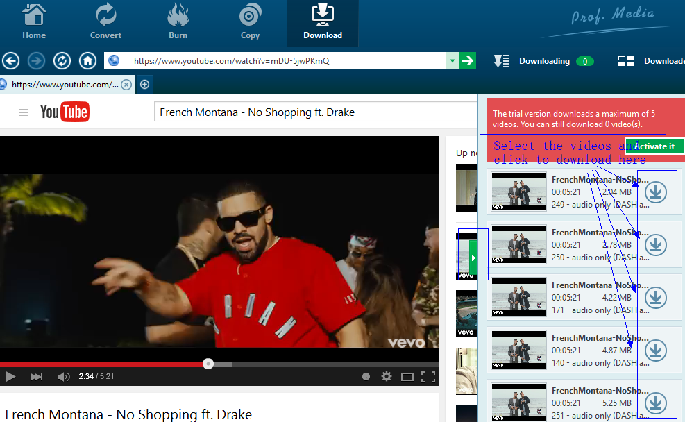 select to download French Montana - No Shopping ft. Drake