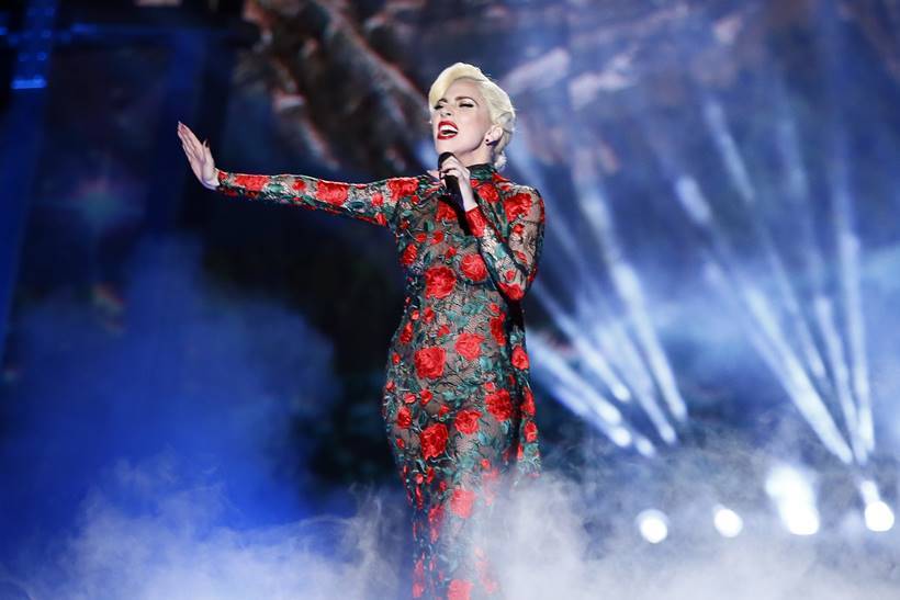 Lady Gaga performs during the Victoria's Secret Fashion Show inside the Grand Palais, in Paris, Wednesday, Nov. 30, 2016. The pulse-quickening, celebrity-filled catwalk event of the year : the Victoria's Secret fashion show takes place in Paris with performances from Lady Gaga and Bruno Mars. (AP Photo/Francois Mori)